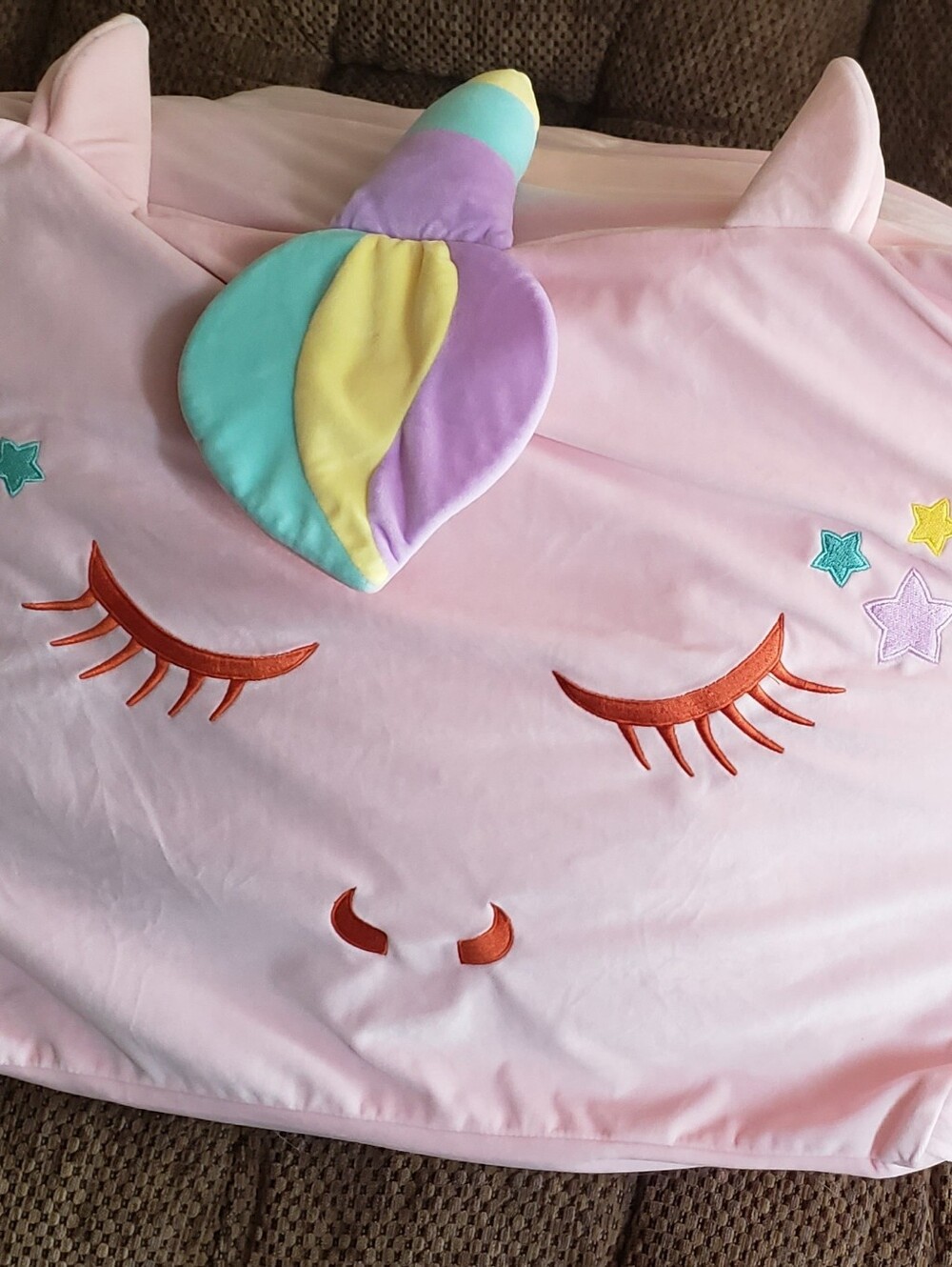 Unicorn Stuffed Bean/Stuffie Bag Chair. Dual function Stuffie holder/chair